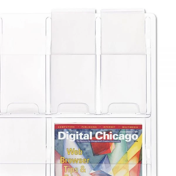 Safco Reveal Clear Literature Displays, 12 Compartments, 30w X 2d X 34.75h, Clear 5 Safco Reveal Clear Literature Displays, 12 Compartments, 30w X 2d X 34.75h, Clear - Image 5