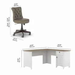 Bush Furniture Salinas 60W L Shaped Desk With Mid Back Tufted Office Chair In Pure White And Shiplap Gray 15 Bush Furniture Salinas 60W L Shaped Desk With Mid Back Tufted Office Chair In Pure White And Shiplap Gray -office furniture sale 87efb66c22910b08c1e5d9a675c7c79365