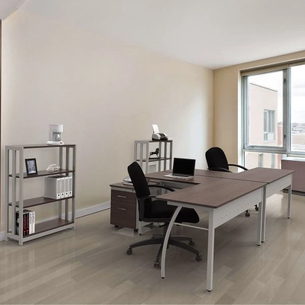 Linea Italia Trento Line L-Shaped Desk, 59.13" X 59.13" X 29.5", Cherry 7 Linea Italia Trento Line L-Shaped Desk, 59.13" X 59.13" X 29.5", Cherry - Image 7