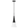 Myra 7.5" Wide Pendant With Glass Shade In Blackened Bronze/Seeded