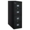 FireKing Patriot By FireKing Insulated Fire File, 1-Hour Fire Protection, 4 Letter-Size File Drawers, Black, 17.75" X 31.63" X 52.75"