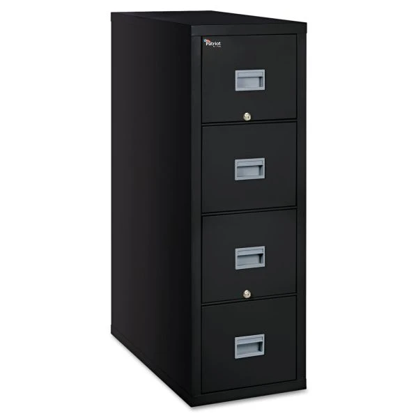 FireKing Patriot By FireKing Insulated Fire File, 1-Hour Fire Protection, 4 Letter-Size File Drawers, Black, 17.75" X 31.63" X 52.75" 1 FireKing Patriot By FireKing Insulated Fire File, 1-Hour Fire Protection, 4 Letter-Size File Drawers, Black, 17.75" X 31.63" X 52.75"