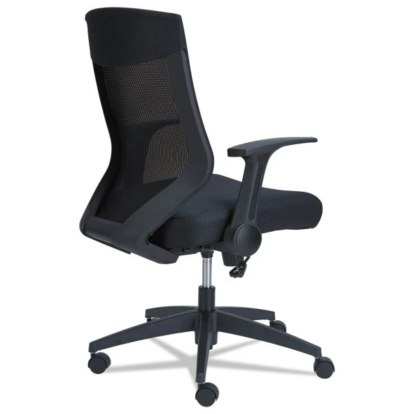Alera EB-K Series Synchro Mid-Back Flip Arm Mesh-Chair, Supports Up To 250 Lbs., Black Seat/Black Back, Black Base 3 Alera EB-K Series Synchro Mid-Back Flip Arm Mesh-Chair, Supports Up To 250 Lbs., Black Seat/Black Back, Black Base - Image 3
