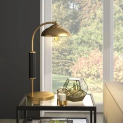 Denton 24" Tall Two-Tone Table Lamp With Metal Shade In Brass/Matte Black/Brass 15 Denton 24" Tall Two-Tone Table Lamp With Metal Shade In Brass/Matte Black/Brass -office furniture sale 89008fc04f5c8ccc4cf727bcee43f6a17b