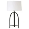 Oakdale 26" Tall Table Lamp With Fabric Shade In Blackened Bronze/White