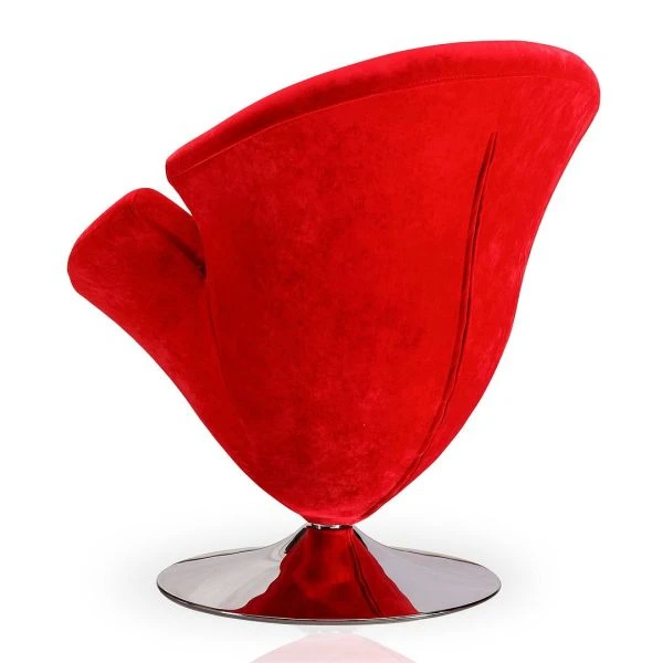 Tulip Swivel Accent Chair In Red And Polished Chrome 3 Tulip Swivel Accent Chair In Red And Polished Chrome - Image 3