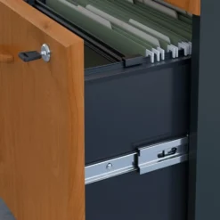 Bush Business Furniture Series A 3 Drawer Mobile File Cabinet In Natural Cherry And Slate -office furniture sale 895ee2b08c7c7e03a0d592a8b7e8ea66ad