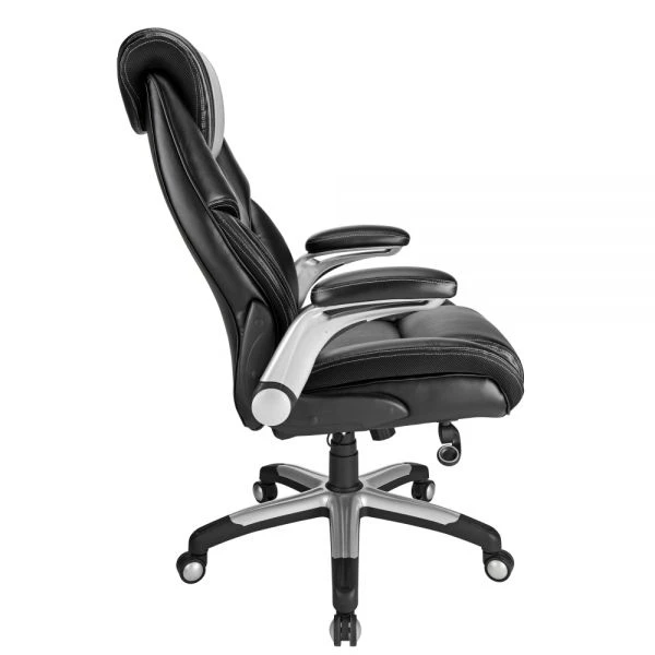 Torval Big & Tall Bonded Leather High-Back Computer Chair, Black/Silver, BIFMA Certified 7 Torval Big & Tall Bonded Leather High-Back Computer Chair, Black/Silver, BIFMA Certified - Image 7