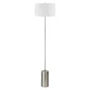Somerset 64" Tall Floor Lamp With Fabric Shade In Brushed Nickel/White