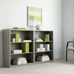 HON Metal Bookcase, Three-Shelf, 34.5w X 12.63d X 41h, Putty -office furniture sale 89c765a3aa07b3c30aa2a5f5a26a6358a4