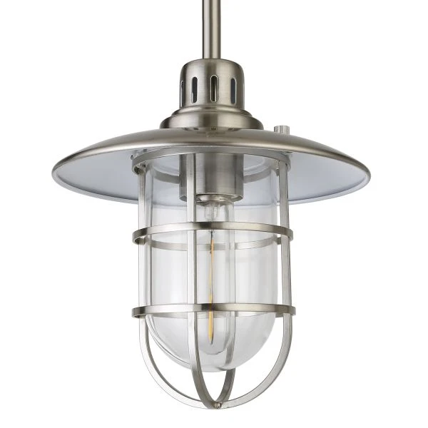 Bay 8.25" Wide Lantern Pendant With Glass/Metal Shade In Brushed Nickel/Clear 7 Bay 8.25" Wide Lantern Pendant With Glass/Metal Shade In Brushed Nickel/Clear - Image 7