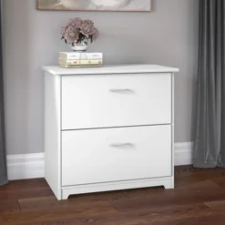 Bush Furniture Cabot 2 Drawer Lateral File Cabinet In White -office furniture sale 8a8b83f6ddf569912d90672843369475c7
