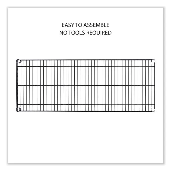 Alera 5-Shelf Wire Shelving Kit With Casters And Shelf Liners, 48w X 18d X 72h, Black Anthracite 4 Alera 5-Shelf Wire Shelving Kit With Casters And Shelf Liners, 48w X 18d X 72h, Black Anthracite - Image 4