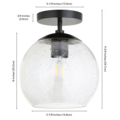 Bartlett 9" Wide Semi Flush Mount With Glass Shade In Matte Black/Seeded 13 Bartlett 9" Wide Semi Flush Mount With Glass Shade In Matte Black/Seeded -office furniture sale 8b35605c37016d56243d52c1f35828d388