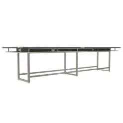 Mirella Conference Table, Standing-Height, 16', Stone Gray