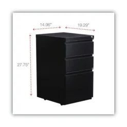 Alera File Pedestal With Full-Length Pull, Left Or Right, 3-Drawers: Box/Box/File, Legal/Letter, Black, 14.96" X 19.29" X 27.75" -office furniture sale 8c1ae67448a2ec0ff2f3ca1949dc78f65f