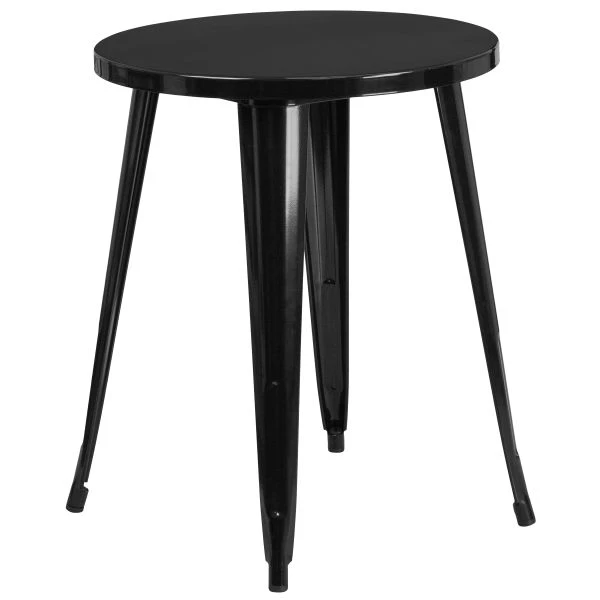 Webb Commercial Grade 24" Round Black Metal Indoor-Outdoor Table 1 Webb Commercial Grade 24" Round Black Metal Indoor-Outdoor Table