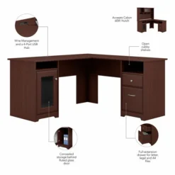 Bush Furniture Cabot L Shaped Desk With Hutch And Small Storage Cabinet With Doors In Harvest Cherry -office furniture sale 8c37312b5b1ad9da2e8ea3af36d9705a80 2