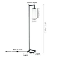 Malva 67.75" Tall Floor Lamp With Glass Shade In Blackened Bronze/White -office furniture sale 8c83a6860aebdd0540923380bdc0ebeb49