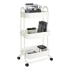 Mobile 3-Tier Storage Cart, 35-5/8"H X 17-15/16"W X 14-5/16"D, Off-White