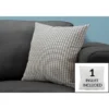 Monarch Specialties Pillows, 18 X 18 Square, Insert Included, Decorative Throw, Accent, Sofa, Couch, Bedroom, Grey And Black Hypoallergenic Polyester, Modern