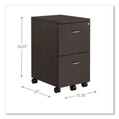 Alera Valencia Series Mobile Pedestal, Left Or Right, 2 Legal/Letter-Size File Drawers, Espresso, 15.38" X 20" X 26.63" -office furniture sale 8d75c8de9739cf592011ffbd5e7717a8eb