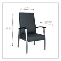 Alera MetaLounge Series High-Back Guest Chair, 24.6" X 26.96" X 42.91", Black Seat, Black Back, Silver Base 14 Alera MetaLounge Series High-Back Guest Chair, 24.6" X 26.96" X 42.91", Black Seat, Black Back, Silver Base -office furniture sale 8dbcaf10343a22dbc6889bf55fb7ddc9fd