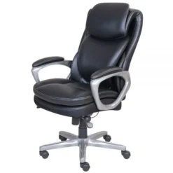 Serta Smart Layers Arlington AIR Ergonomic Bonded Leather High-Back Executive Chair, Black/Silver -office furniture sale 8dc04806e21bc3062e4359606f0d5b61dd