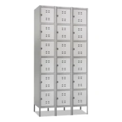 Safco Three-Column Box Locker, 36w X 18d X 78h, Two-Tone Gray