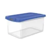 Bankers Box Latch Lid Storage Bin, 22.38" X 14.19" X 10.63", Clear/Blue