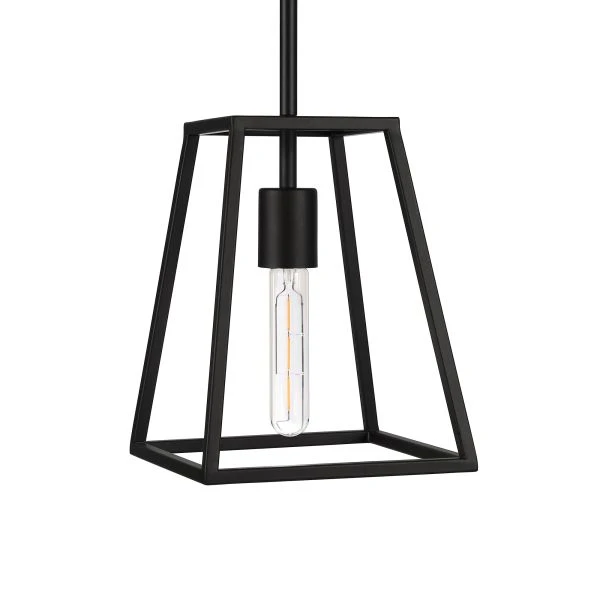 Rhom 8" Wide Open-Framed Pendant In Blackened Bronze/No Shade 1 Rhom 8" Wide Open-Framed Pendant In Blackened Bronze/No Shade