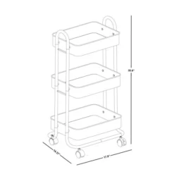 Mobile 3-Tier Storage Cart, 35-5/8"H X 17-15/16"W X 14-5/16"D, Black -office furniture sale 8e3da219edeeb6c7235051421aa04ced3a