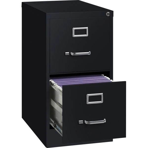 Lorell Commercial-Grade 2 Drawer Vertical File Cabinet, Letter Size, 28" High, Black 6 Lorell Commercial-Grade 2 Drawer Vertical File Cabinet, Letter Size, 28" High, Black - Image 6