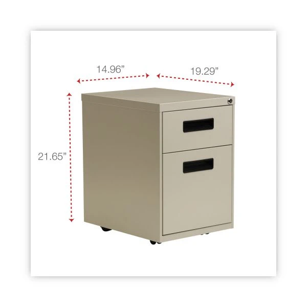 Alera File Pedestal, Left Or Right, 2-Drawers: Box/File, Legal/Letter, Putty, 14.96" X 19.29" X 21.65" 7 Alera File Pedestal, Left Or Right, 2-Drawers: Box/File, Legal/Letter, Putty, 14.96" X 19.29" X 21.65" - Image 7