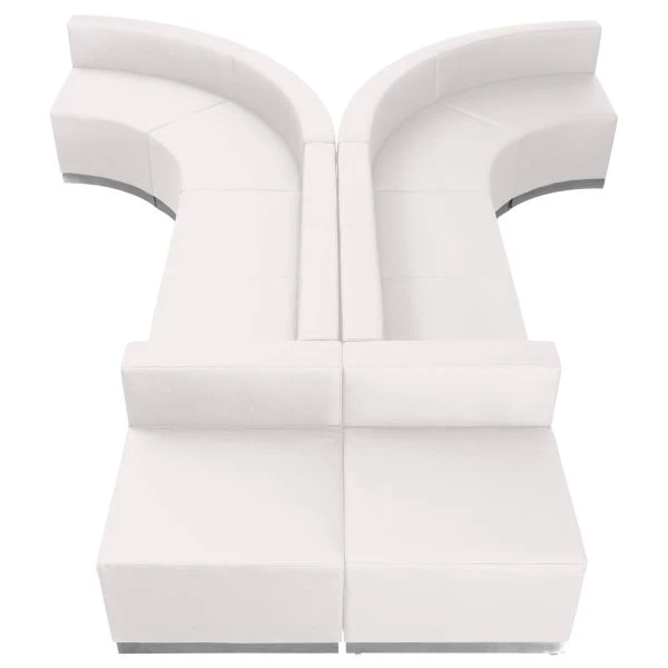HERCULES Alon Series Melrose White LeatherSoft Reception Configuration, 8 Pieces 1 HERCULES Alon Series Melrose White LeatherSoft Reception Configuration, 8 Pieces