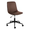 Praxley Faux Leather Low-Back Task Chair, Brown, BIFMA Certified