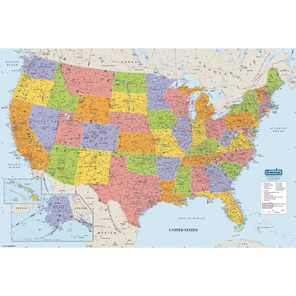 House Of Doolittle Laminated United States Map 1 House Of Doolittle Laminated United States Map