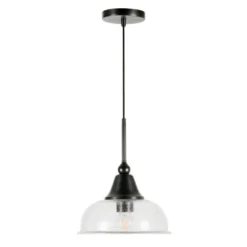 Magnolia 10.75" Wide Pendant With Glass Shade In Aged Steel/Seeded