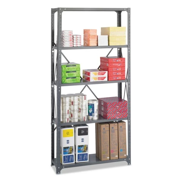 Safco Commercial Steel Shelving Unit, Five-Shelf, 36w X 12d X 75h, Dark Gray 7 Safco Commercial Steel Shelving Unit, Five-Shelf, 36w X 12d X 75h, Dark Gray - Image 7