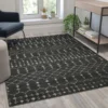 Beth Geometric Bohemian Low Pile Rug - 5' X 7' - Dark Gray/Ivory Polyester