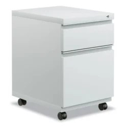 Alera File Pedestal With Full-Length Pull, Left Or Right, 2-Drawers: Box/File, Legal/Letter, Light Gray, 14.96" X 19.29" X 21.65"