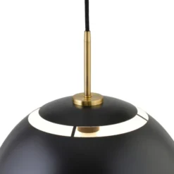 Jordyn 16" Wide Pendant With Metal Shade In Matte Black/Brushed Brass -office furniture sale 903e31ffceb97c6b8595ab2b24d391e9f6