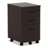 Alera Valencia Series Mobile Pedestal File, Left/Right, 3-Drawers: Box/Box/File, Legal/Letter, Mahogany, 15.88 X 20.5 X 28.38