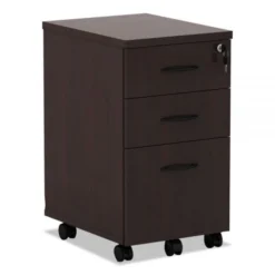 Alera Valencia Series Mobile Pedestal File, Left/Right, 3-Drawers: Box/Box/File, Legal/Letter, Mahogany, 15.88 X 20.5 X 28.38