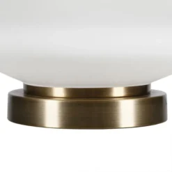 Carleta 26.5" Tall Triple Gourd Table Lamp With Fabric Shade In White/White -office furniture sale 90838e00e435e4783378e463a0aae5801d