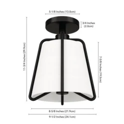 Marduk 9.5" Semi Flush Mount With Fabric Shade In Blackened Bronze/White 9 Marduk 9.5" Semi Flush Mount With Fabric Shade In Blackened Bronze/White -office furniture sale 9083f42a7dc5e45ffa99bcd7992461b8e2