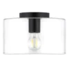 Henri 10" Wide Flush Mount With Glass Shade In Matte Black/Clear