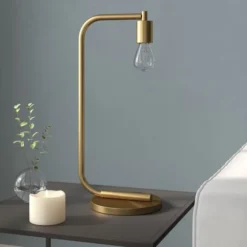 Morgan 20.5" Tall Arc Table Lamp With No Shade In Brass/No Shade -office furniture sale 9119d8bc97b7ffec82430bc69be351f800