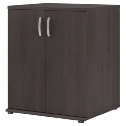 Bush Business Furniture Universal Floor Storage Cabinet With Doors And Shelves In Storm Gray