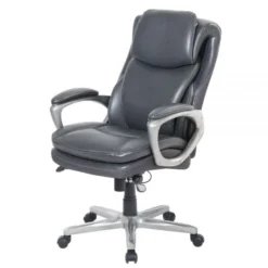 Serta Smart Layers Arlington AIR Ergonomic Bonded Leather High-Back Executive Chair, Dark Gray/Silver -office furniture sale 91b0f14ef3e7c37a2127a9f2df0b6f112a